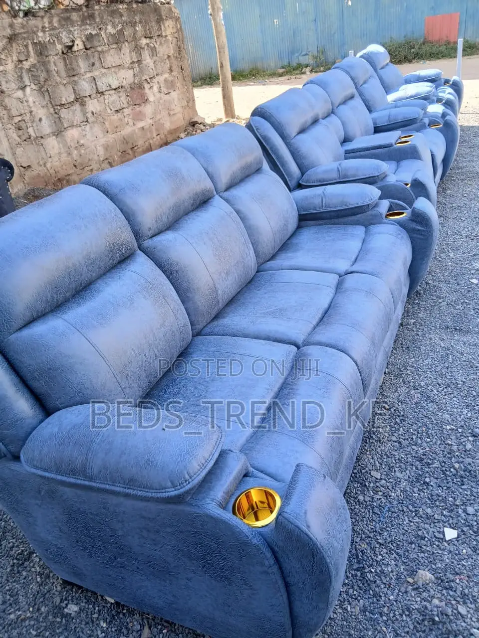Refined 7 Seater Semi Recliner Sofa