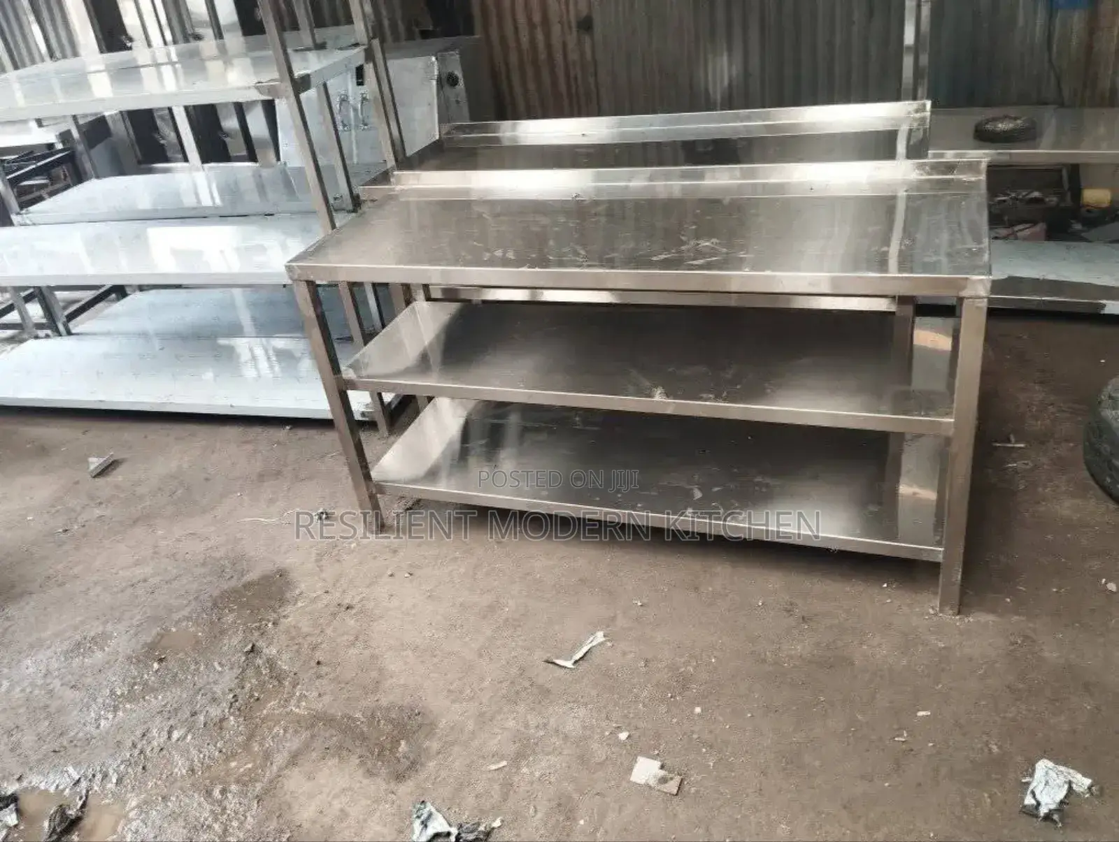 Heavy Gauge Stainless Steel Table With Undershelf