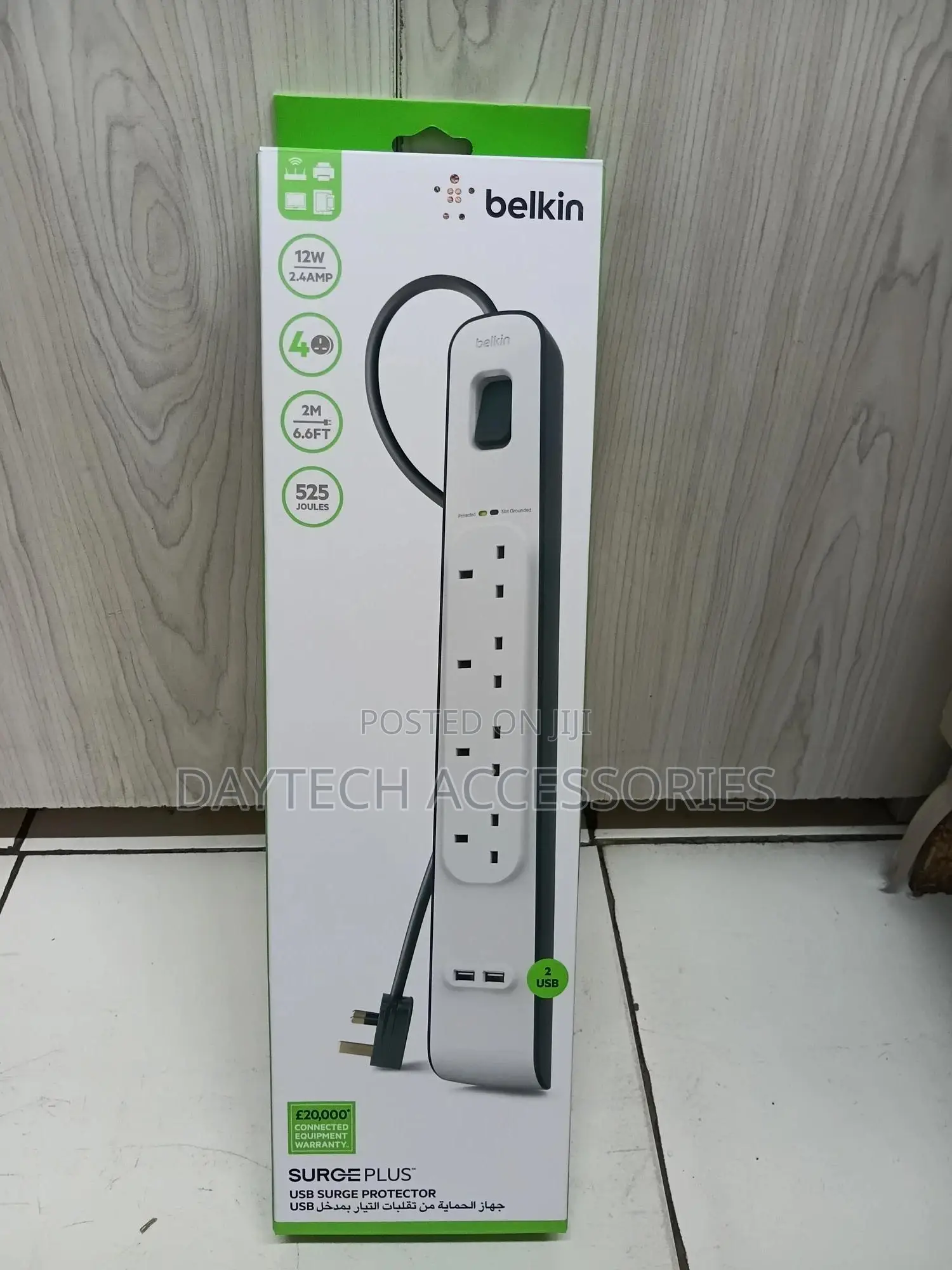 Belkin Surgeplus 4 Way Extension With Dual USB Outputs