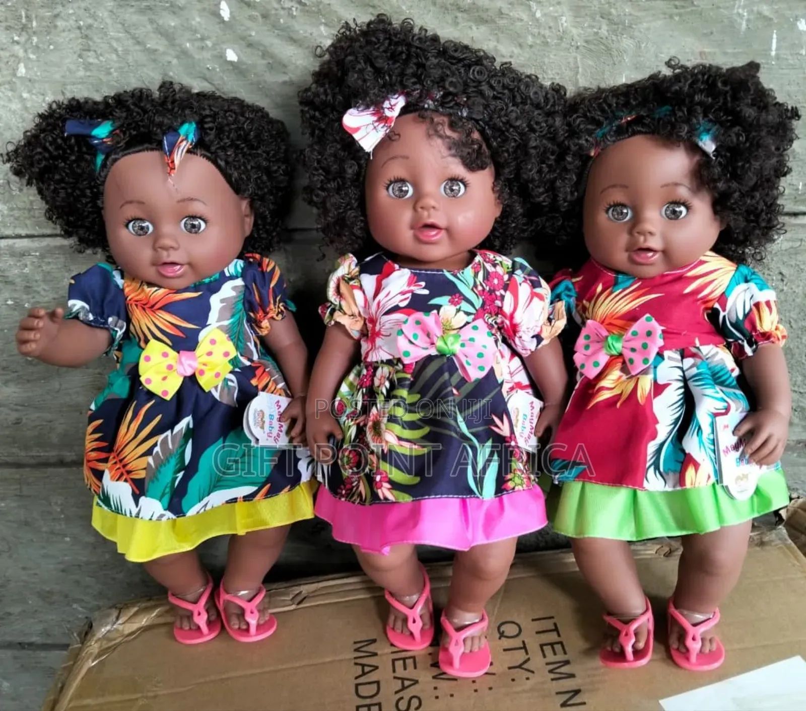 Big Silicone African Dolls With Sound,Shoes And Long Hair For Kids