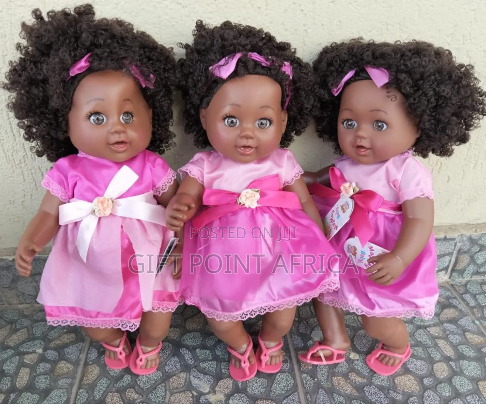 Big Silicone African Dolls With Sound,Shoes And Long Hair For Kids