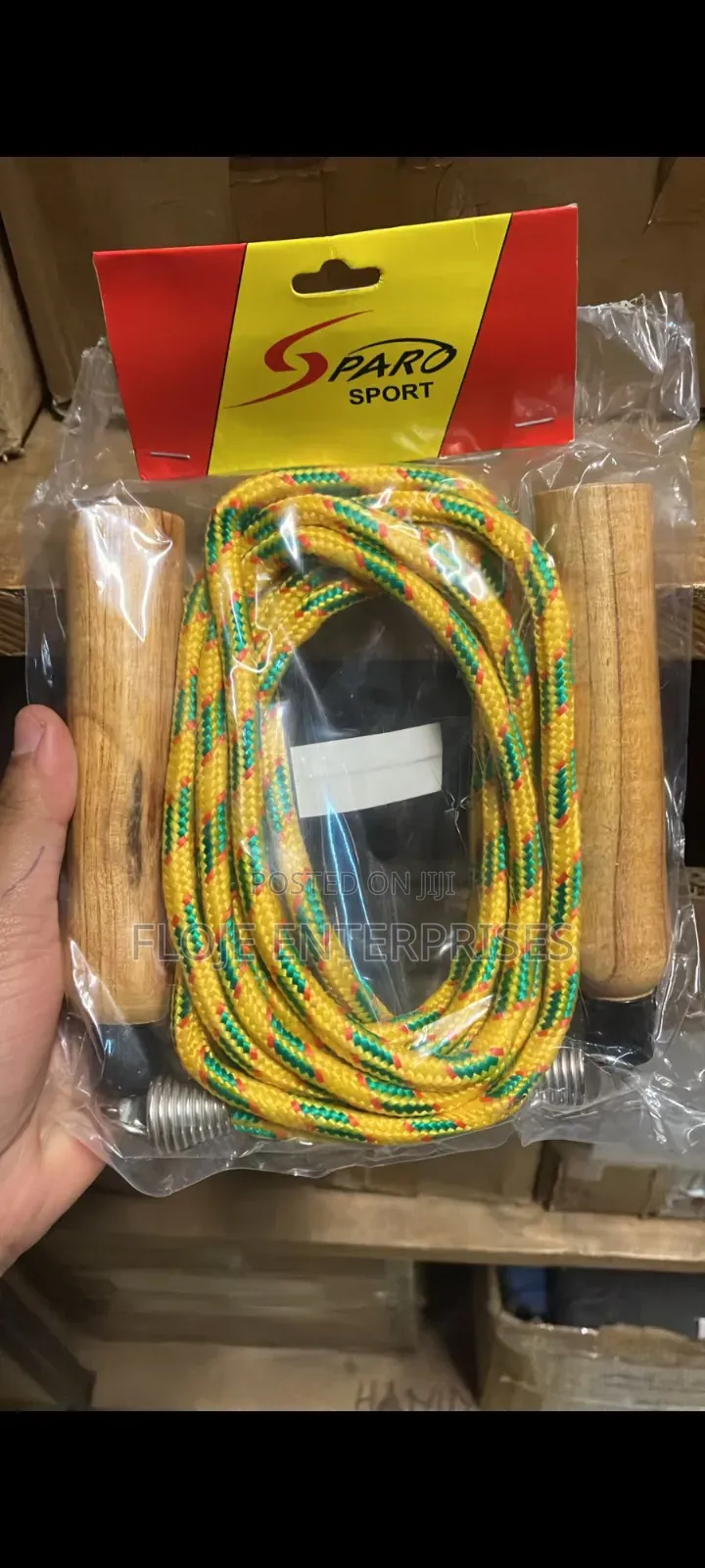 Skipping Rope Cotton Wooden Handle Sparo 10 Feet