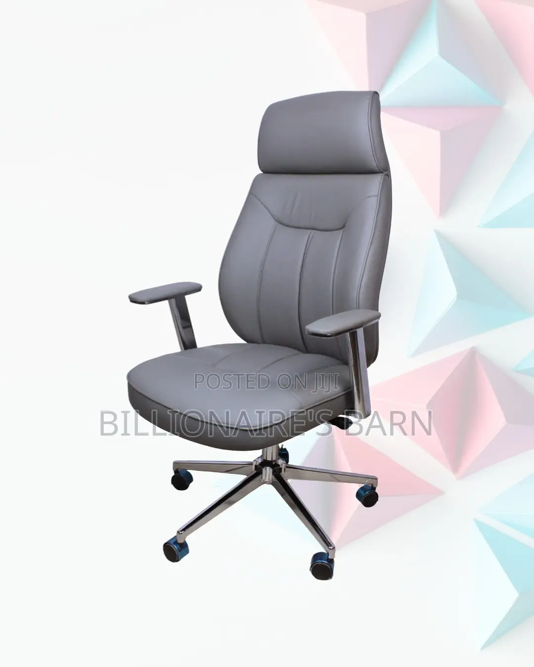 Swivel Office Padded Armrests Grey | Same-Day Delivery Available