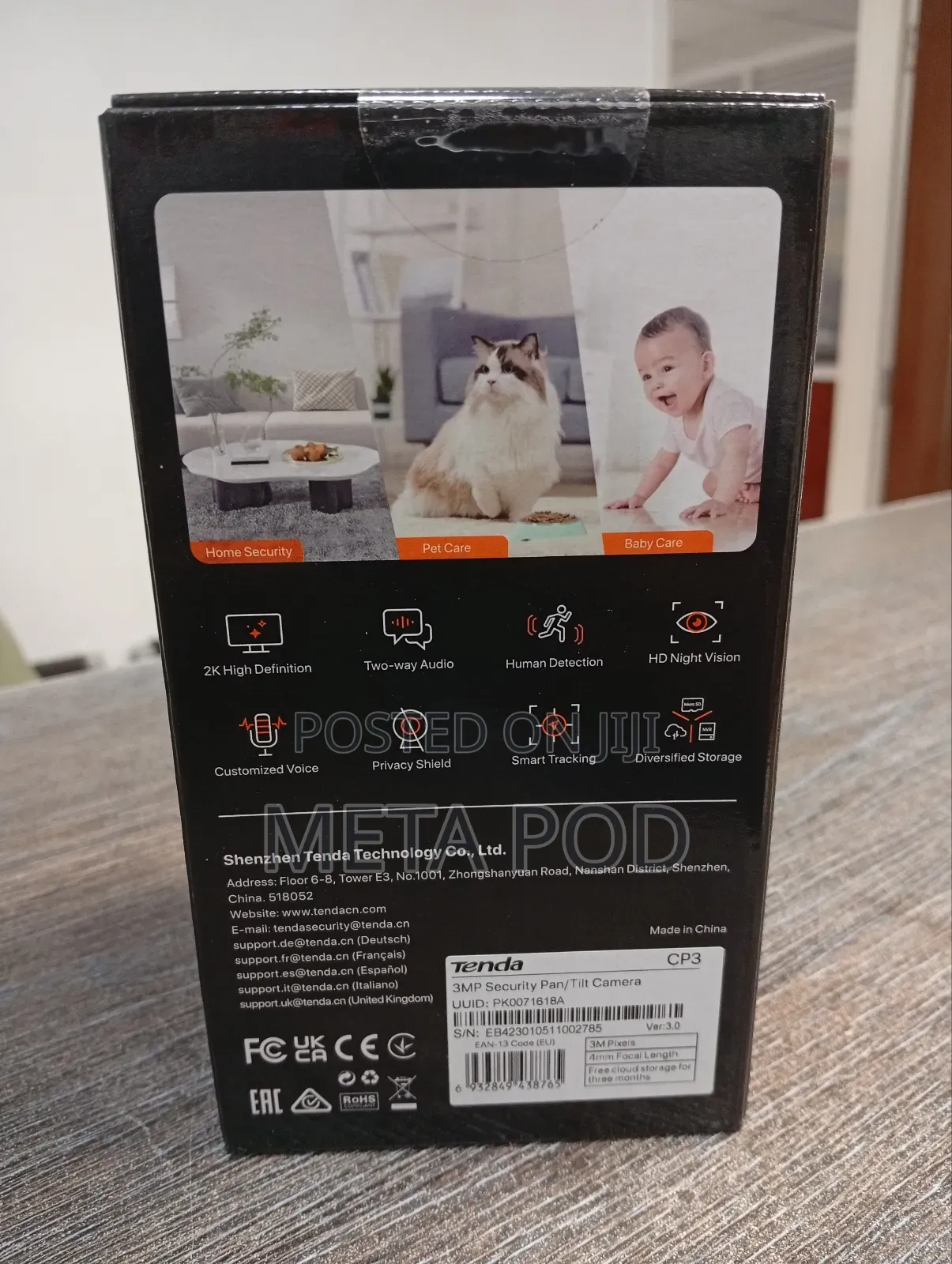 Tenda Cp3 Pro 3mp Security Pan/Tilt Camera