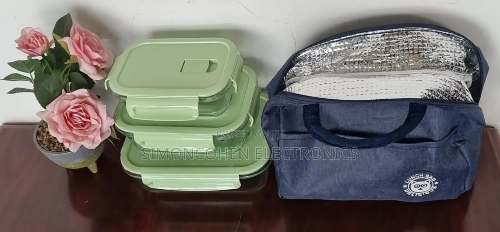 3pcs Glass Bowl Set With Free Lunchbag