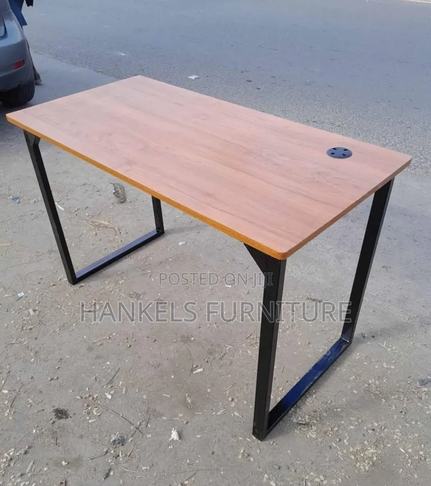 Black Steel Office Desk – Durable Workstation