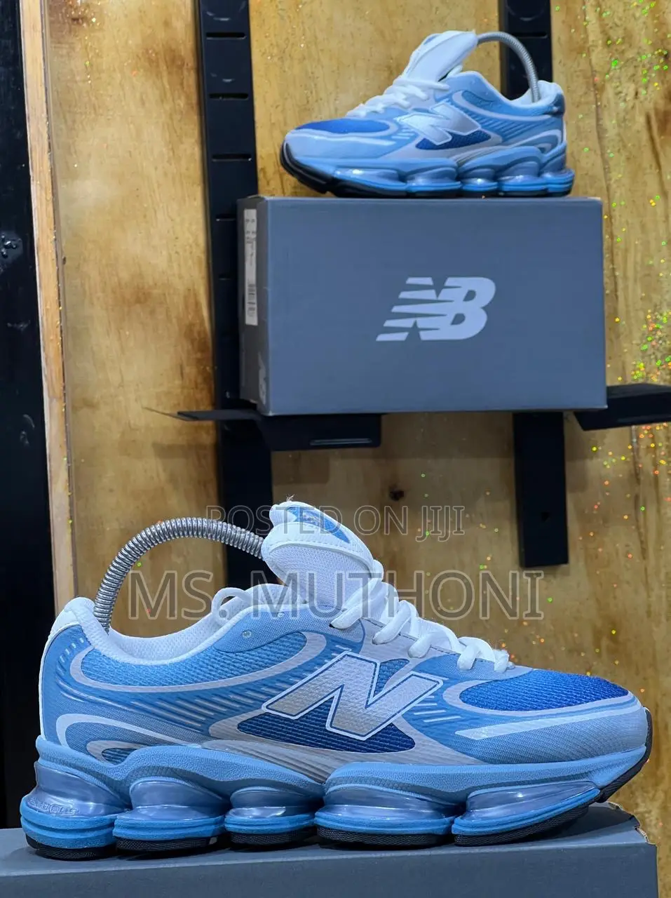 New Balance Abzorb Sneaker in the "Rose Sugar /Baby Blue /Black Gray