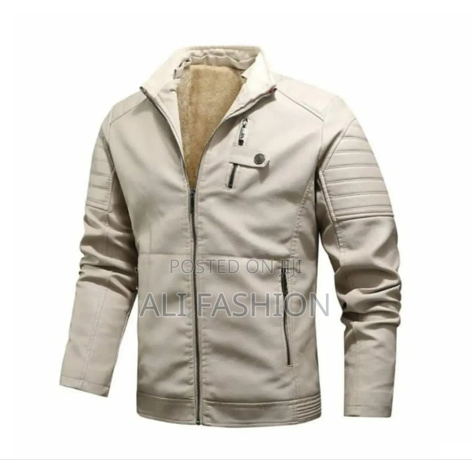 Men Leather Jackets Side Buttons