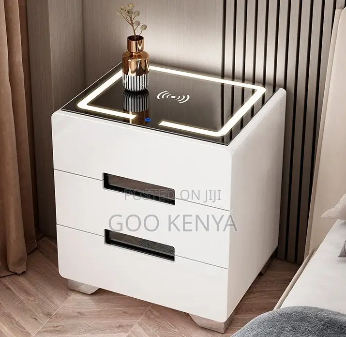 Home Cabinet; Bedroom Storage Cabinet With Integrated Wireless Charger