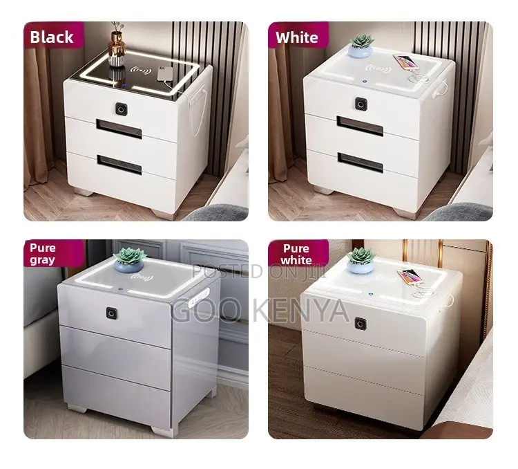 Home Cabinet; Bedroom Storage Cabinet With Integrated Wireless Charger