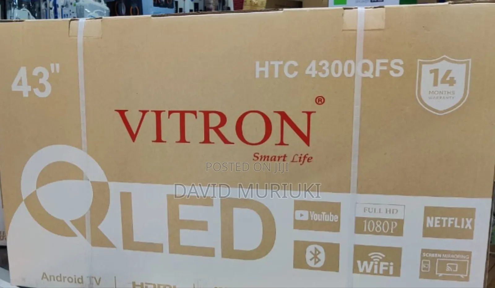 *Vitron 43" Qled Smart Android Frameless With Bluetooth