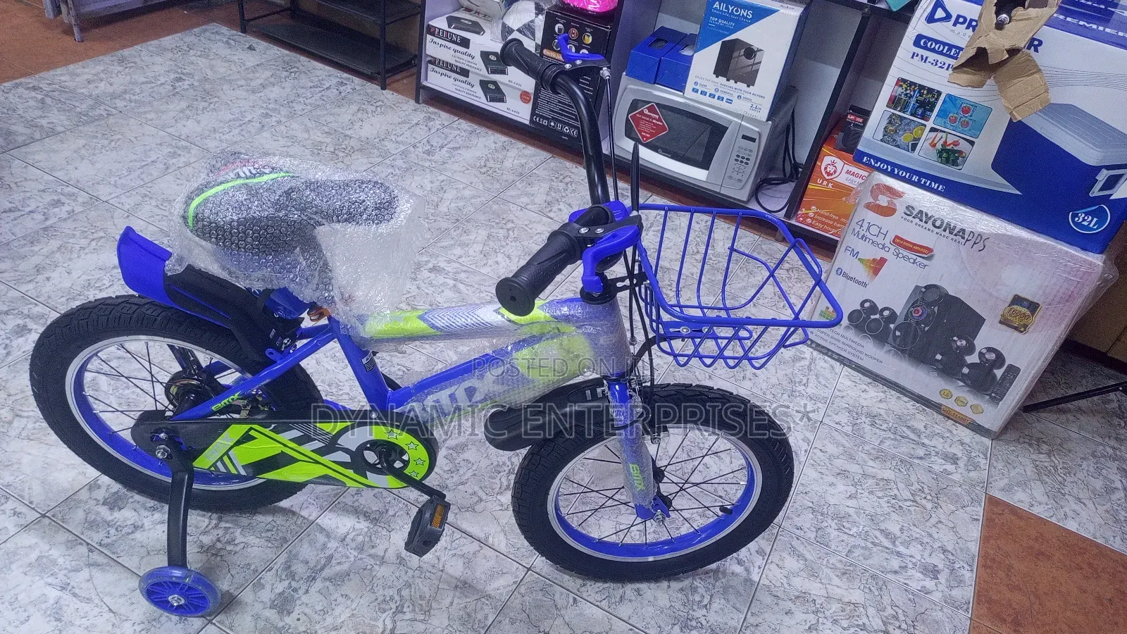Brand New 16" Kids BMX Bike - Blue Green With Training Wheels