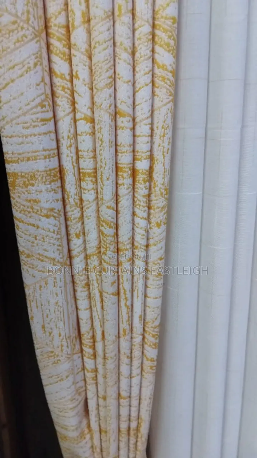 Off White Printed Curtains and Sheers