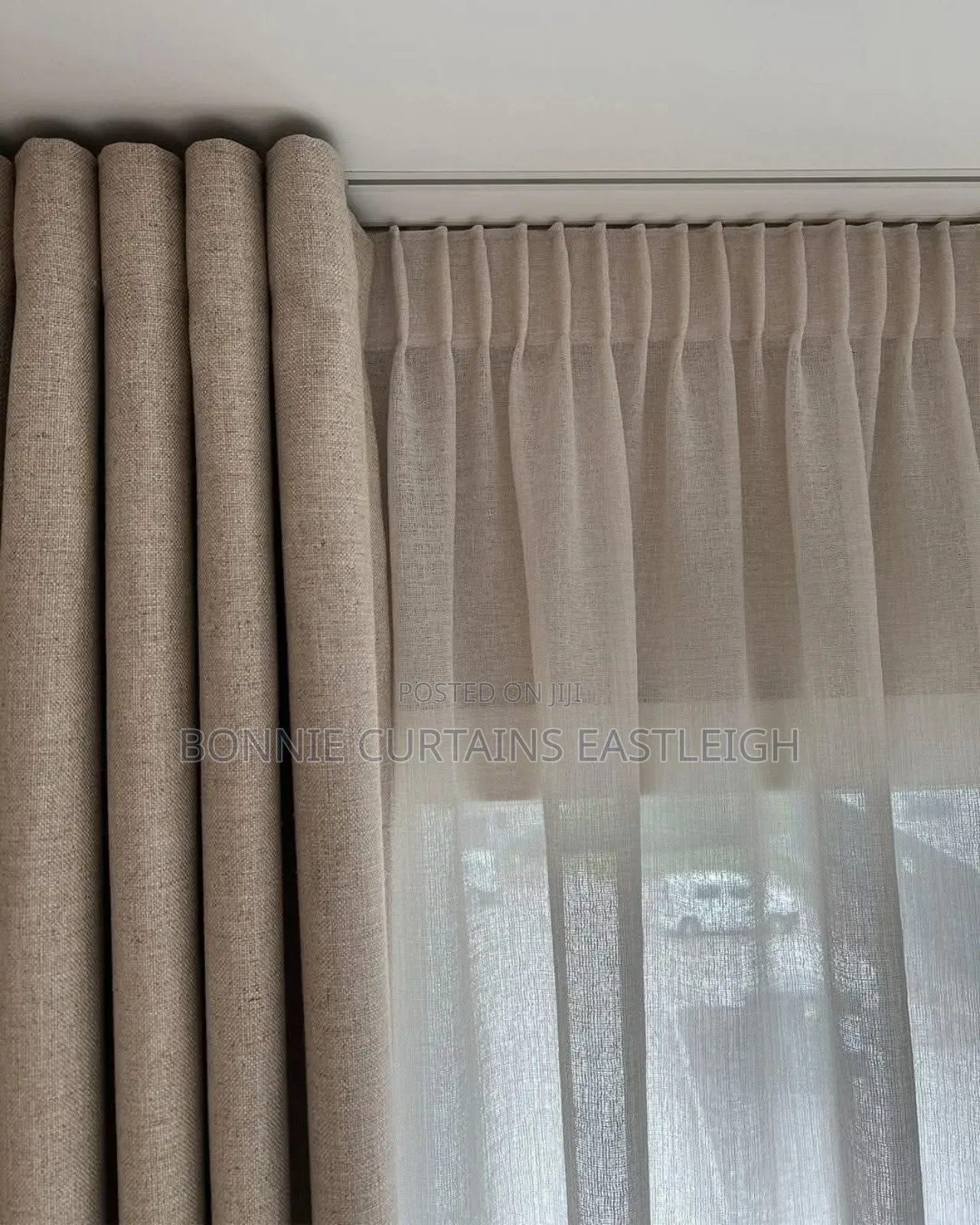 Living Rooms Cream Curtains and Sheers