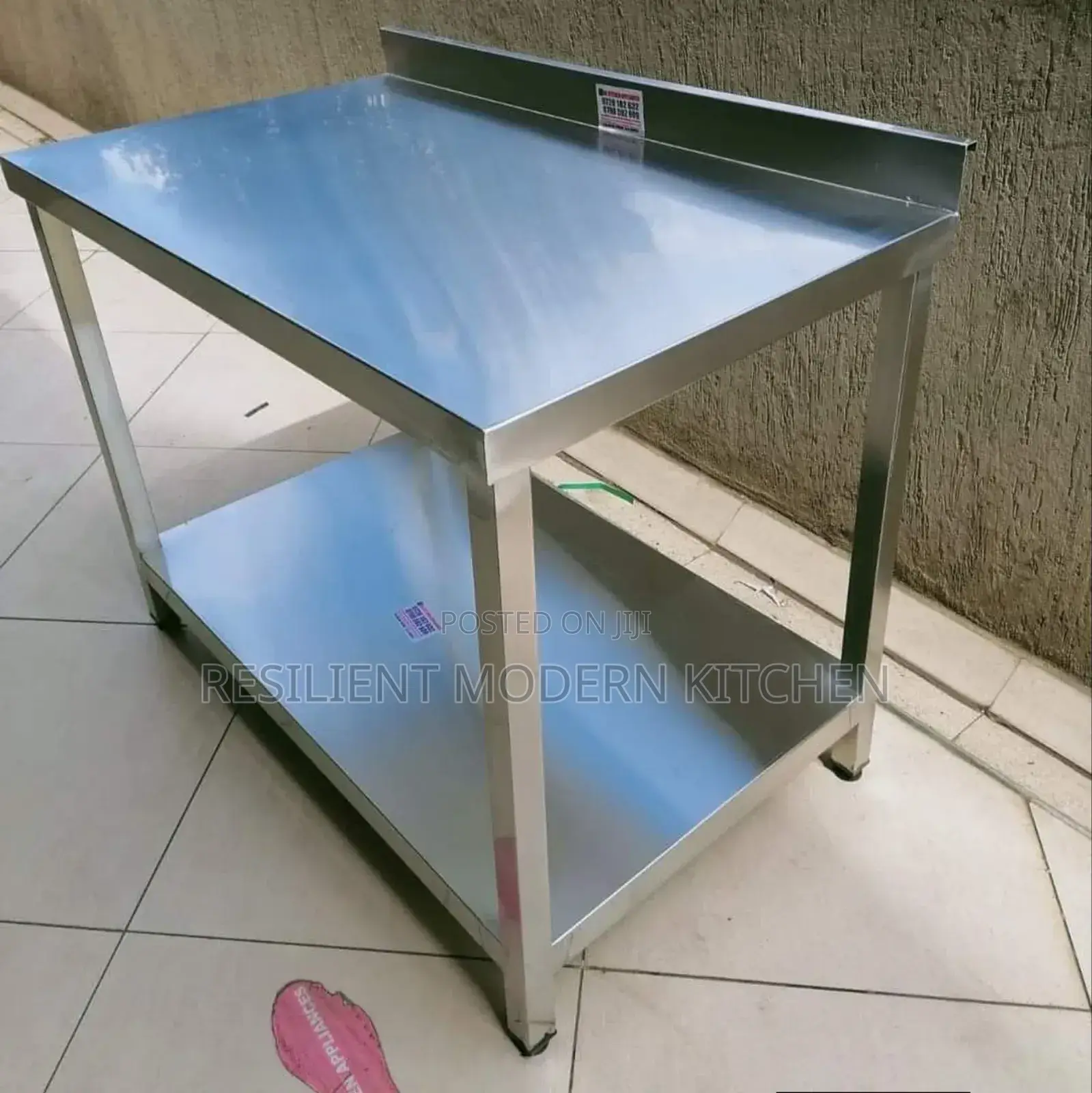 Stainless Steel Worktop Table With Upstand