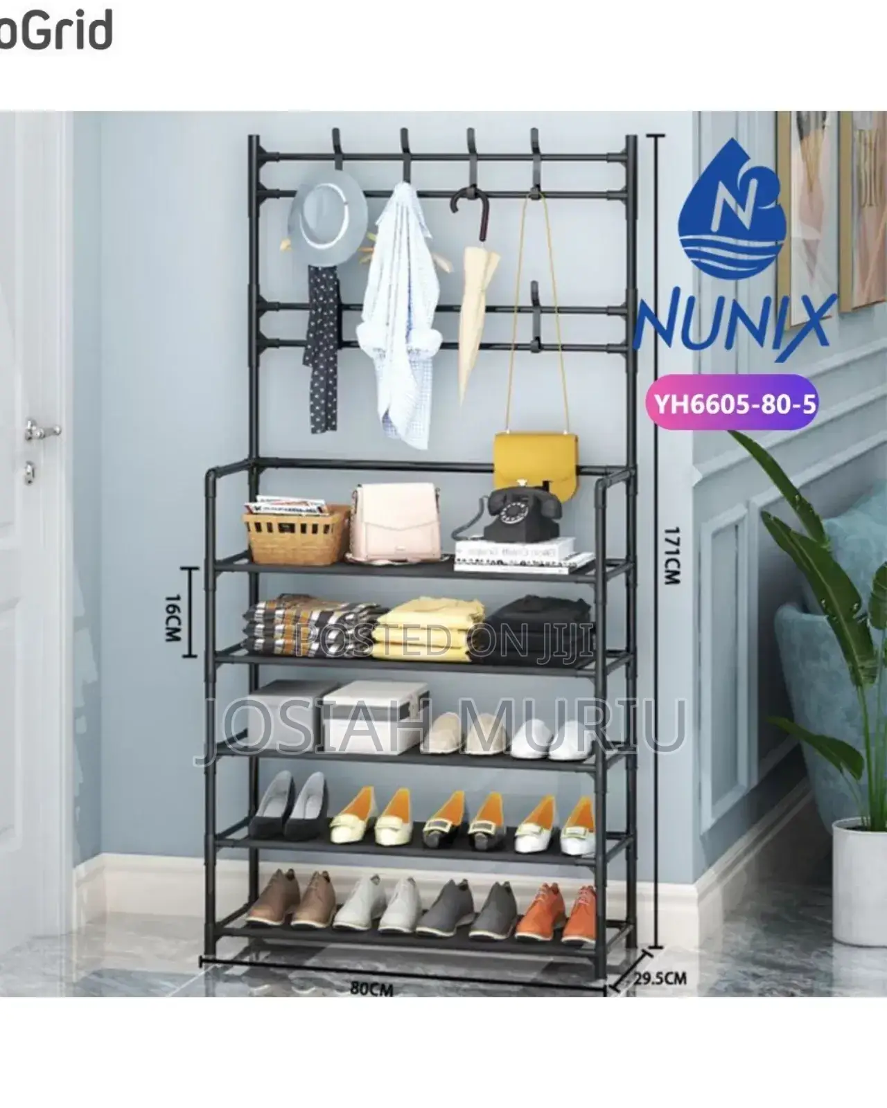All-in-1 Nunix Shoe Rack/Coat Rack/Cap Scarf Bag Cloths Hanger