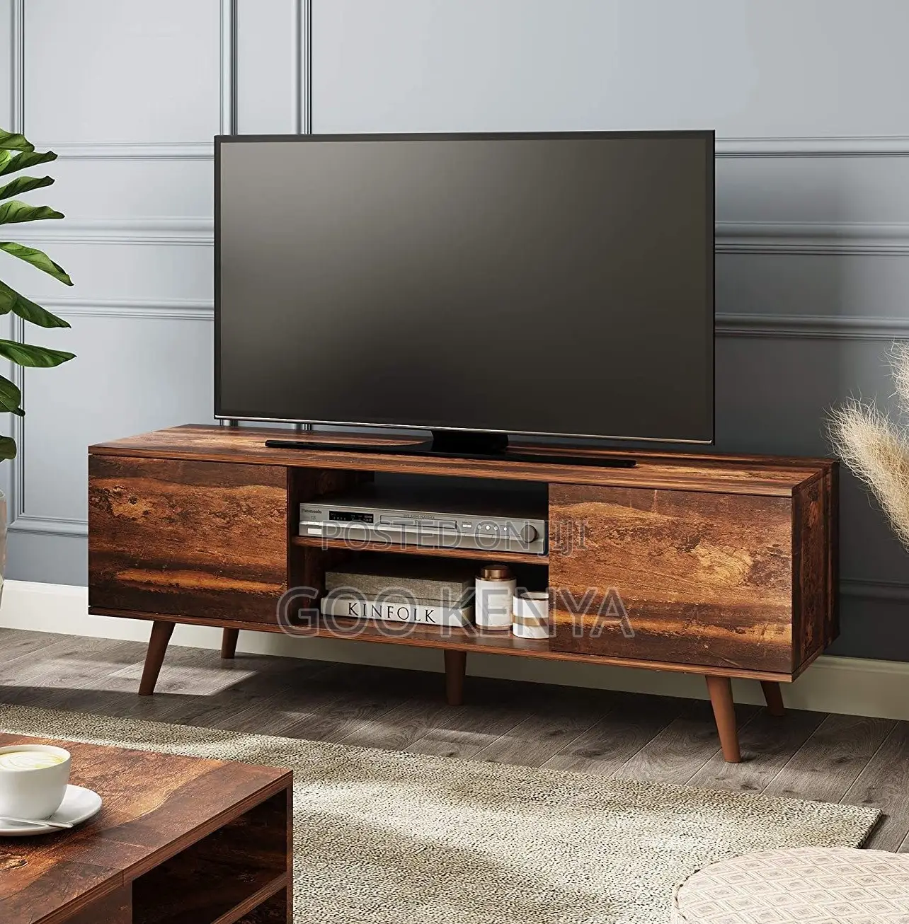 Home Tv Cabinet; Wood Panel Tv Cabinet With Storage for Home Interiors
