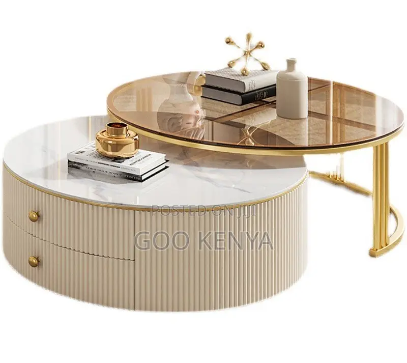 Home Table Set; Round Coffee Table Set-Custom Metal and Glass Designs