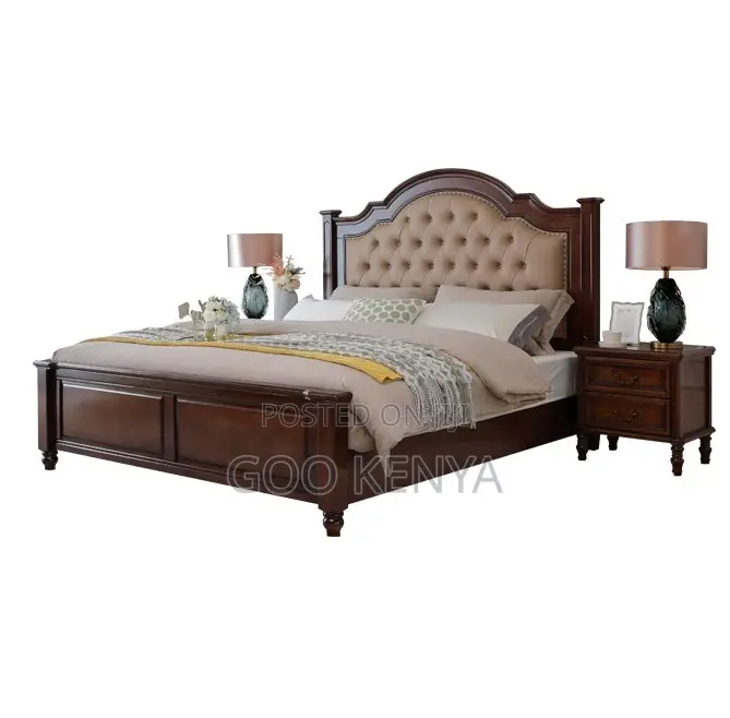 Home Bed; King Bed, Tufted Leather Headboard – Perfect for Home