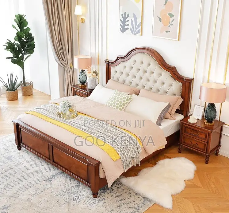 Home Bed; King Bed, Tufted Leather Headboard – Perfect for Home