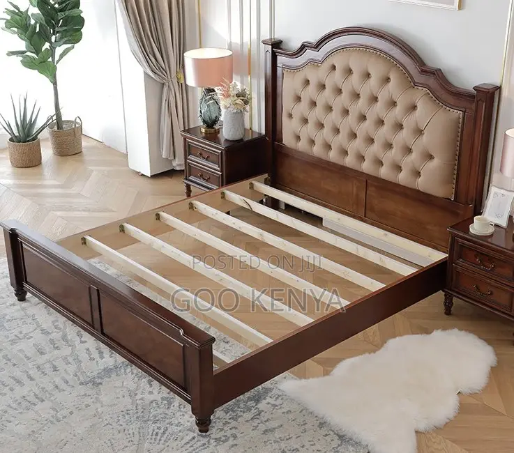 Home Bed; King Bed, Tufted Leather Headboard – Perfect for Home