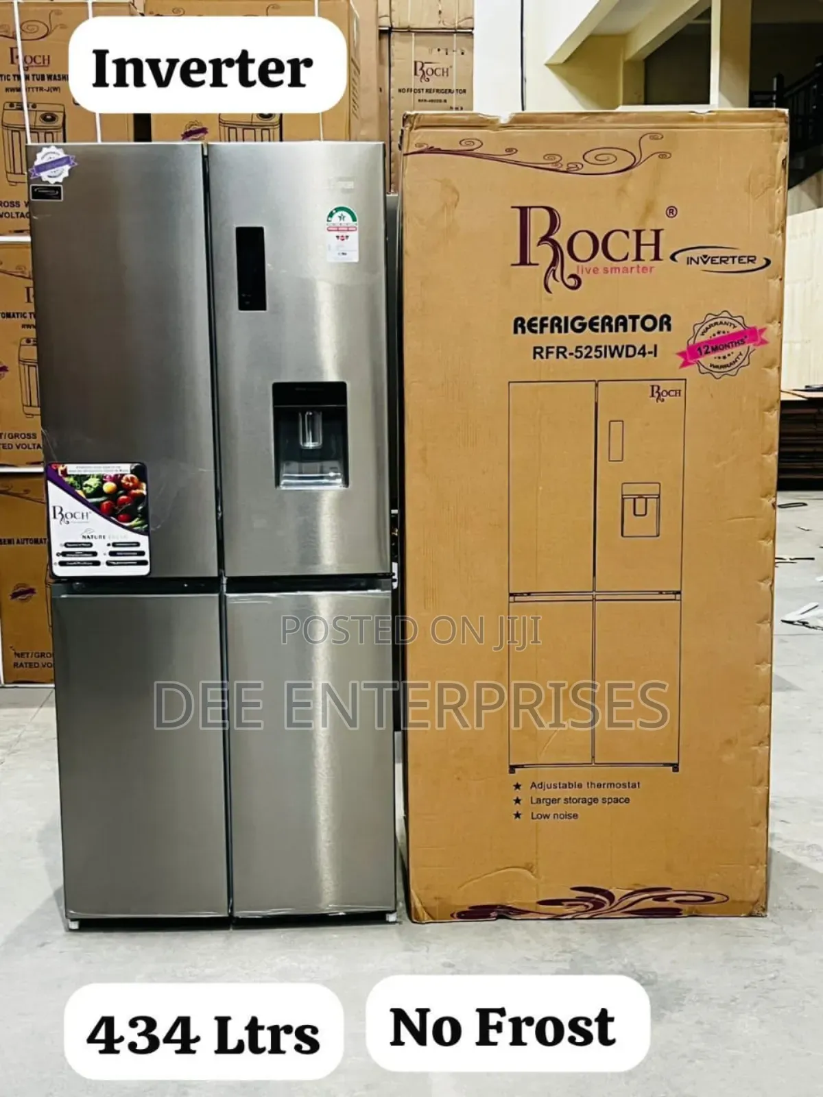 Roch 4 Door No Frost With Inverter and Dispenser (434 Litres )