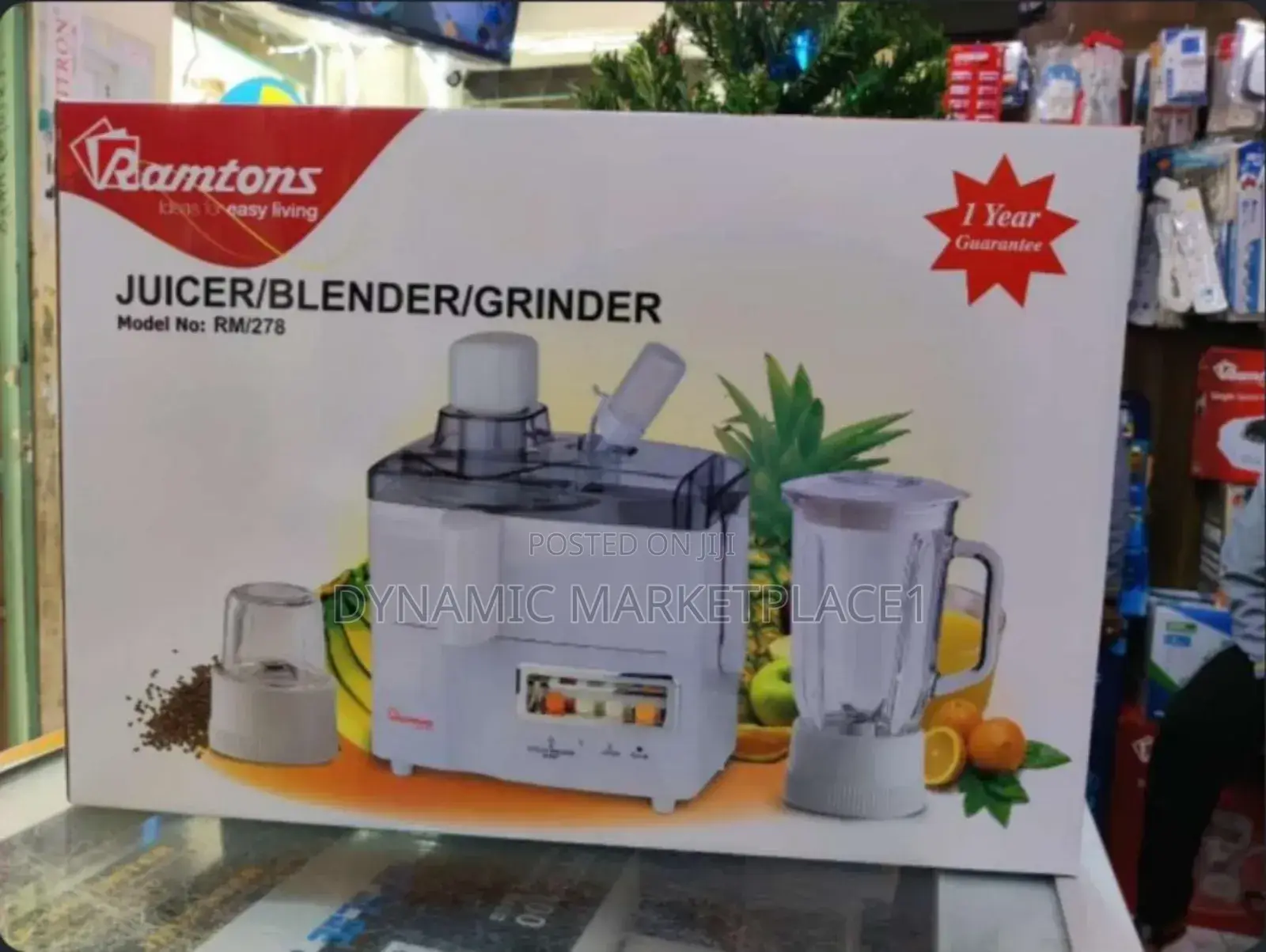 Ramtons 3-in-1 Juicer, Blender, and Grinder, Model Rm/278.
