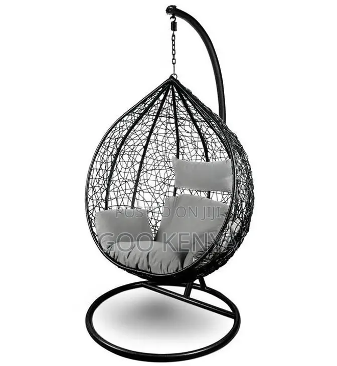 Home Chair; Eco-Friendly Metal Frame Hanging Chair With Heavy Cushions