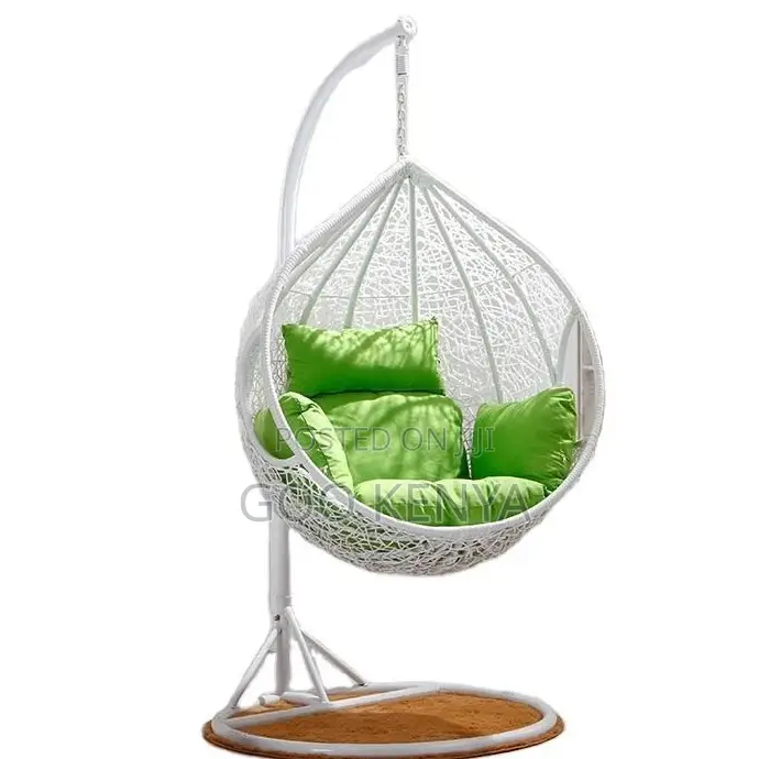 Home Chair; Eco-Friendly Metal Frame Hanging Chair With Heavy Cushions