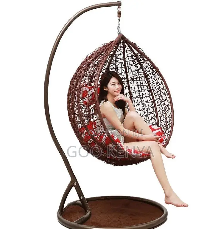 Home Chair; Eco-Friendly Metal Frame Hanging Chair With Heavy Cushions