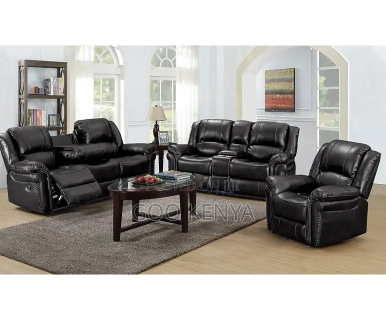 Home Sofa; Living Room Synthetic Leather Recliner Couch for 6 People