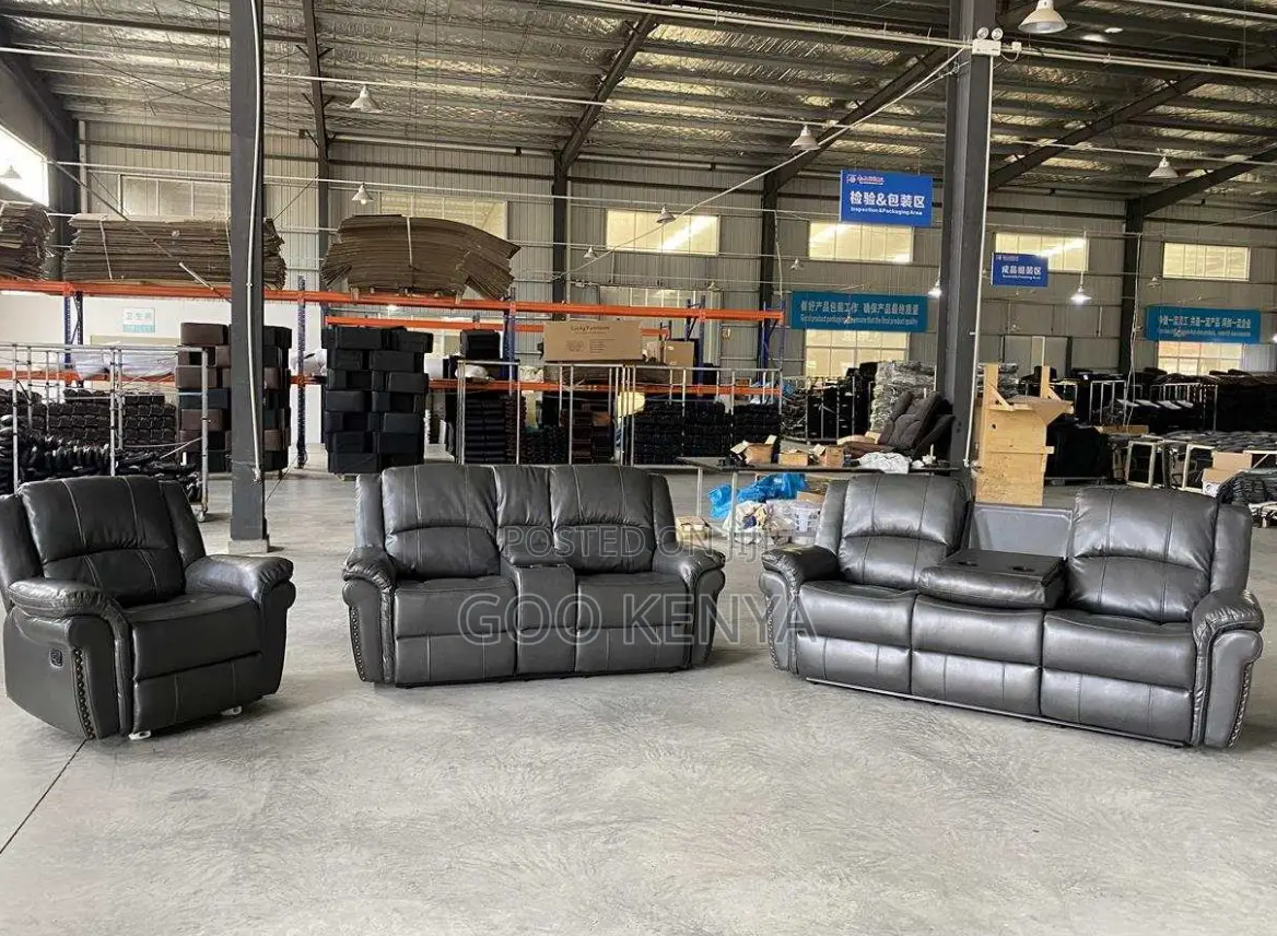 Home Sofa; Living Room Synthetic Leather Recliner Couch for 6 People