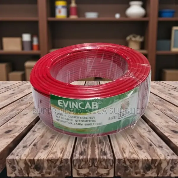Elvin Strong 2.5mm 90m Red PVC Solid Core Home Use Wiring Cable