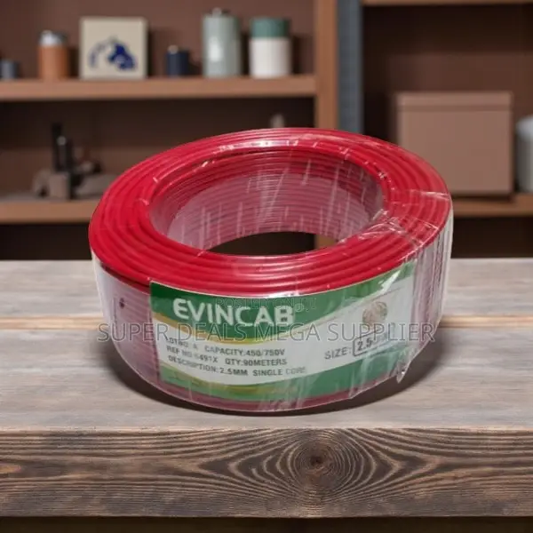 Elvin 2.5mm 90m Red Solid Electrical Wire for Safe Home Wiring