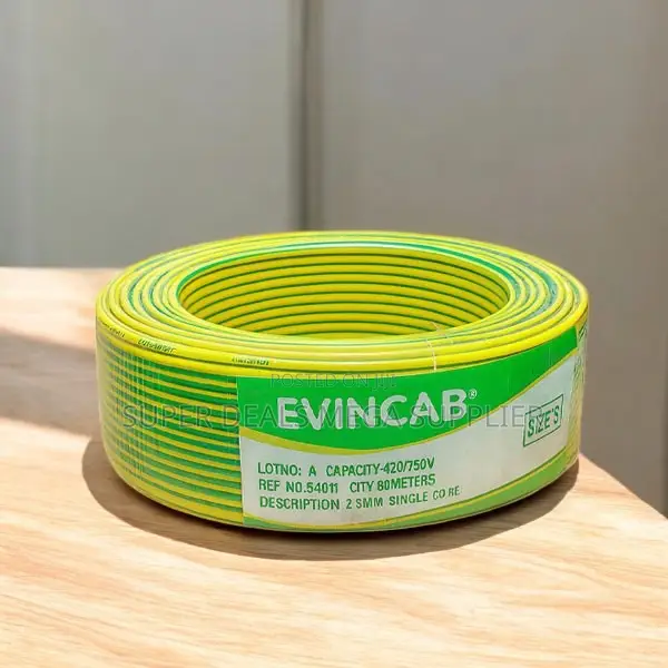 Evin 2.5mm Yellow Green High Tensile Strength Flame Safe Wiring Cable