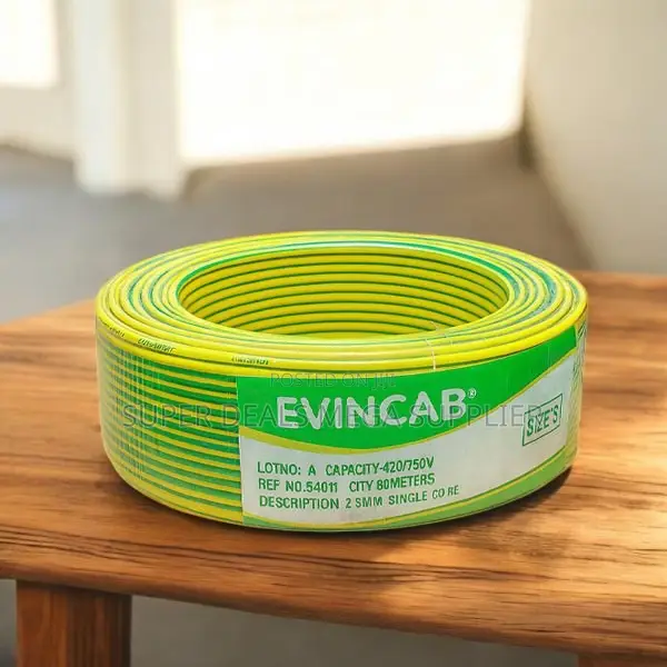 Evin 2.5mm Yellow Green Shock- Proof Low Smoke Indoor Wiring Cable