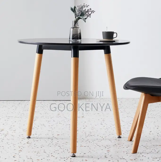 Home Table; Round Coffee and Dining Table Set With Sturdy Wooden Legs