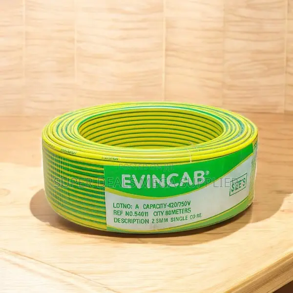 Evin 2.5mm Yellow Green Anti- Aging Flexible Electrical Wiring Cable