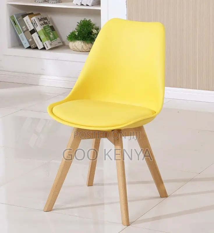 Home Chair; Tulip-Style Dining Chair With Comfortable Leather Cushion