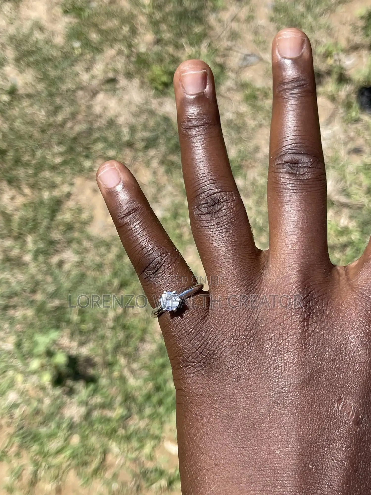 Couple Silver Diamond Ring Marriage/Engagement Set
