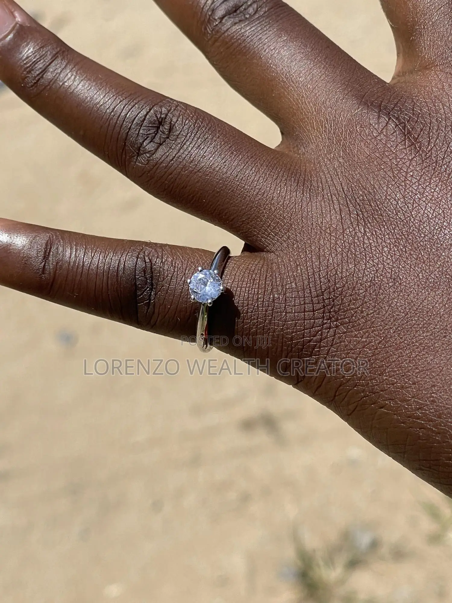 Couple Silver Diamond Ring Marriage/Engagement Set