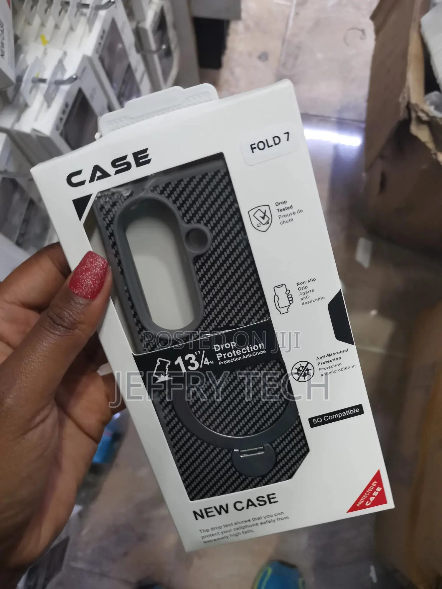 Hoerrye Samsung Galxy Z Fold 7 Carbon Fiber Magnetic Cover With 360°