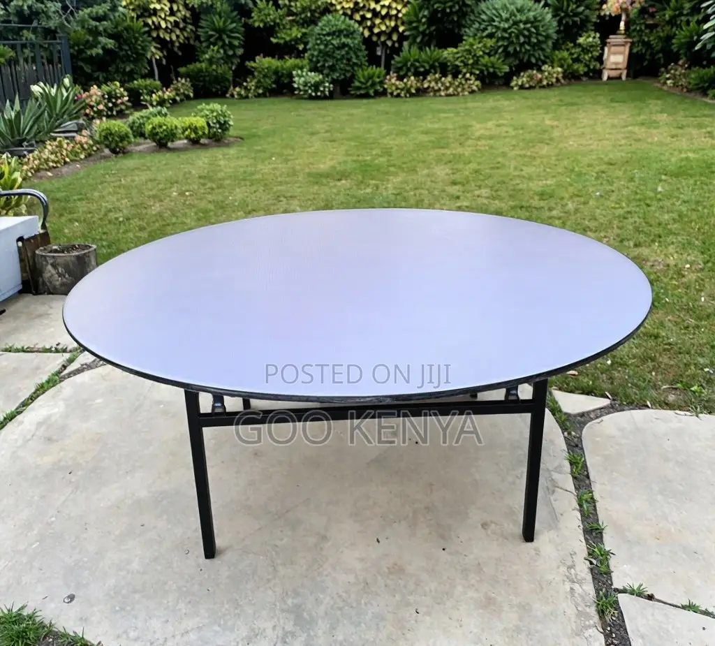 Home Table; White Wood Metal Frame Hotel Banquet Round Folding Table