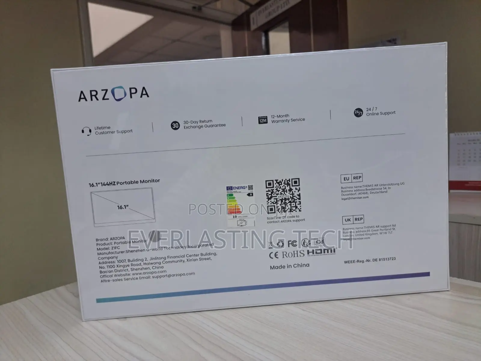 Arzopa Z1fc 16.1'' 144hz Portable Gaming Monitor