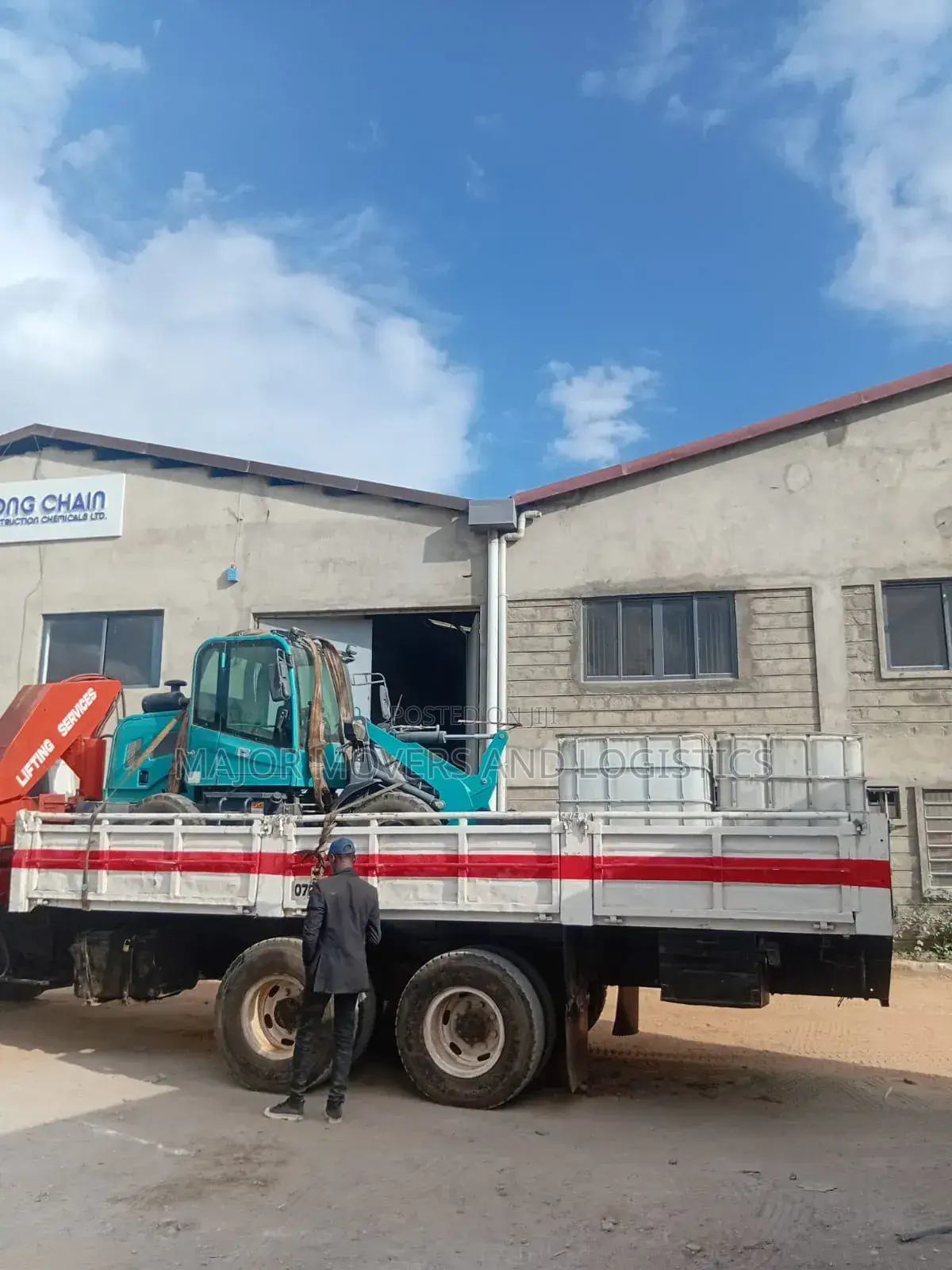 Lifting Cranes With Lorries Are Ready for Jobs and Errands