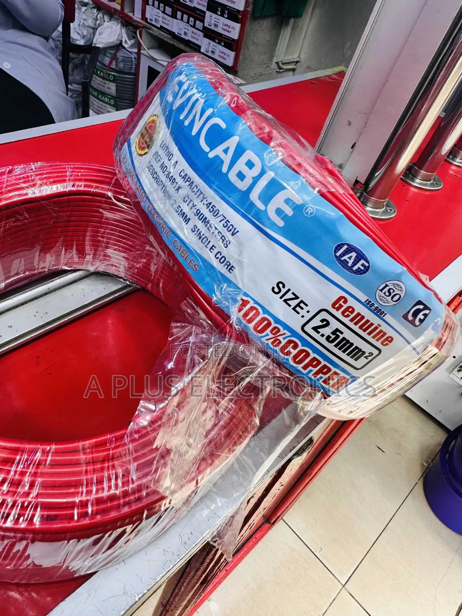 Red Evincable 2.5mm Single Core House Wiring Cable – 90 Metre Roll