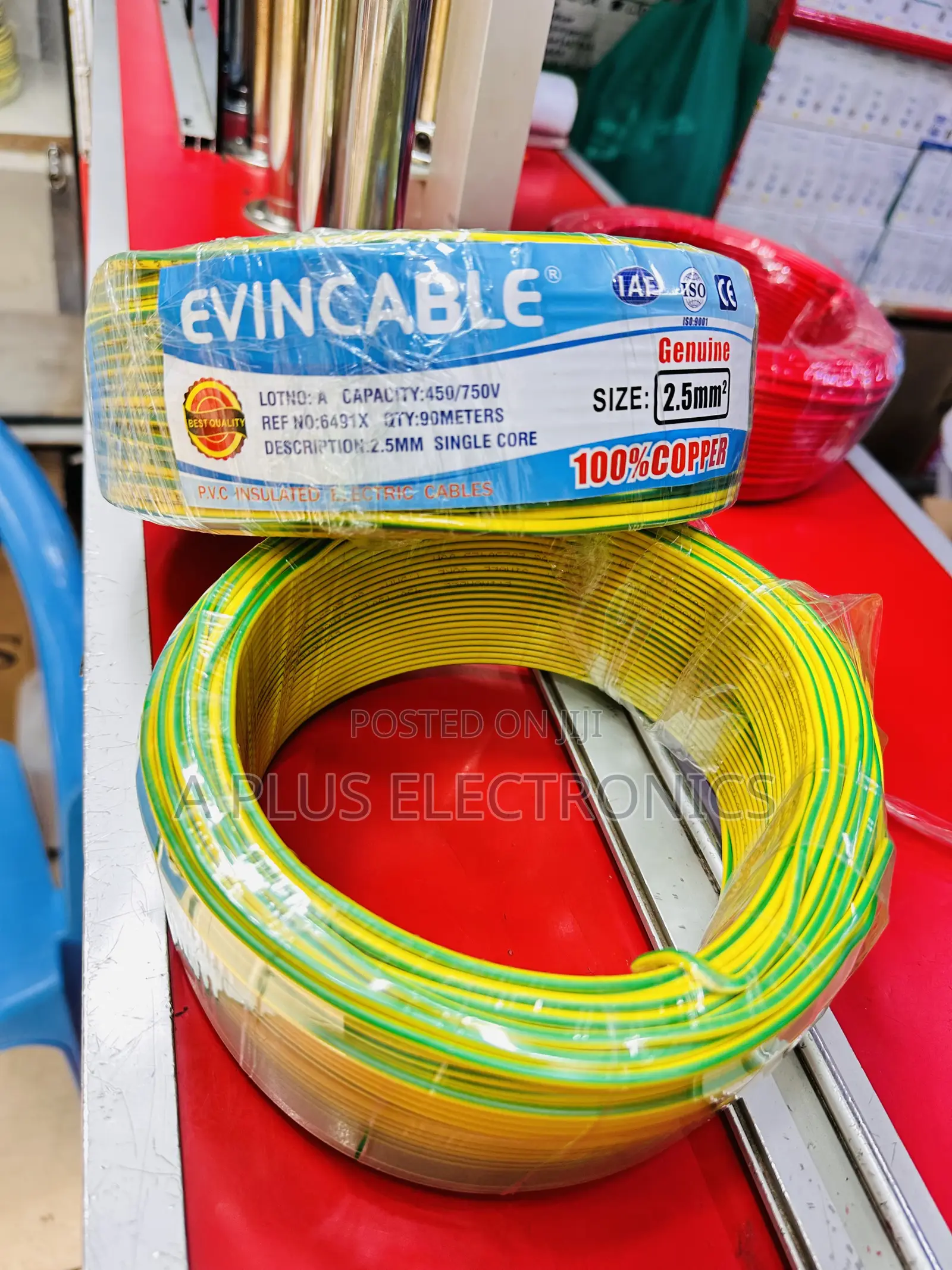 2.5mm2 90m Green/Yellow Wiring Cable – Single Core