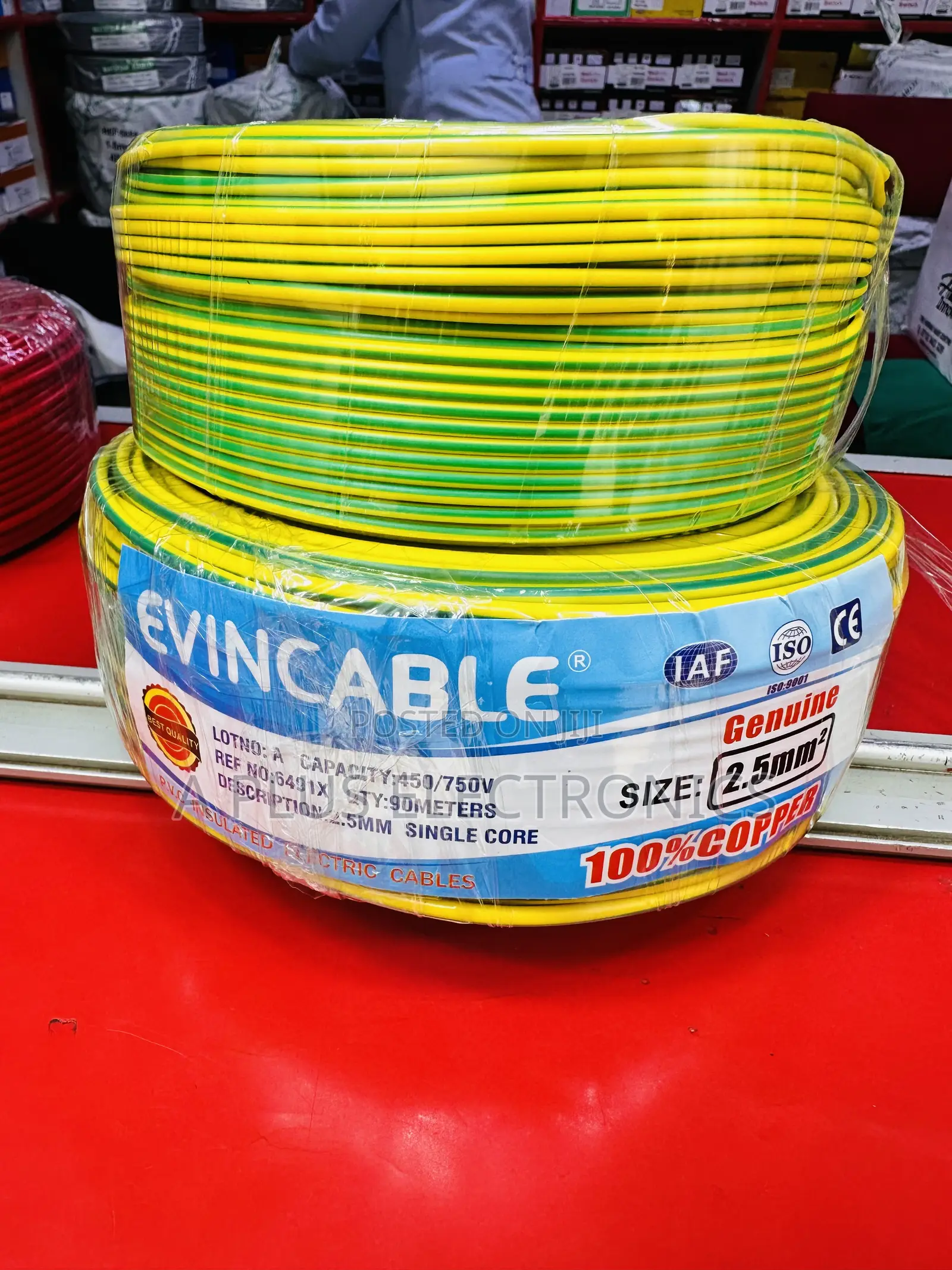 Green-Yellow Evincable 2.5mm2 Wire – Perfect for Home Office