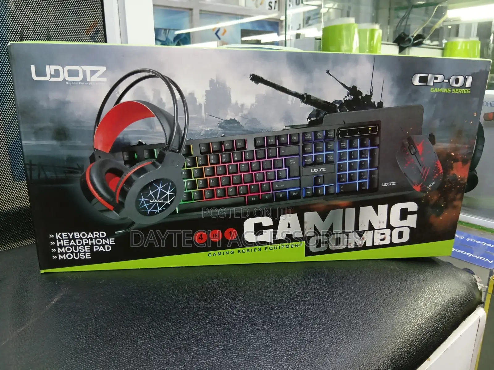 This Is a Udotz Cp-01 4-in-1 Gaming Combo Set.