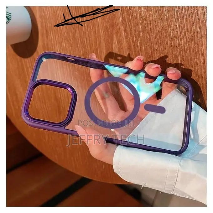 Transparent Magsafe Case Compatible With iPhone 13 Pro Max - Purple
